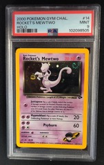 Rocket's Mewtwo 14/132 PSA 9 Gym Challenge HOLO SWIRL Pokemon Graded Card